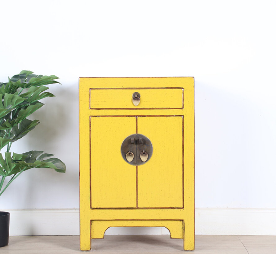 Chinese chest of drawers  bedside cabinet solid yellow