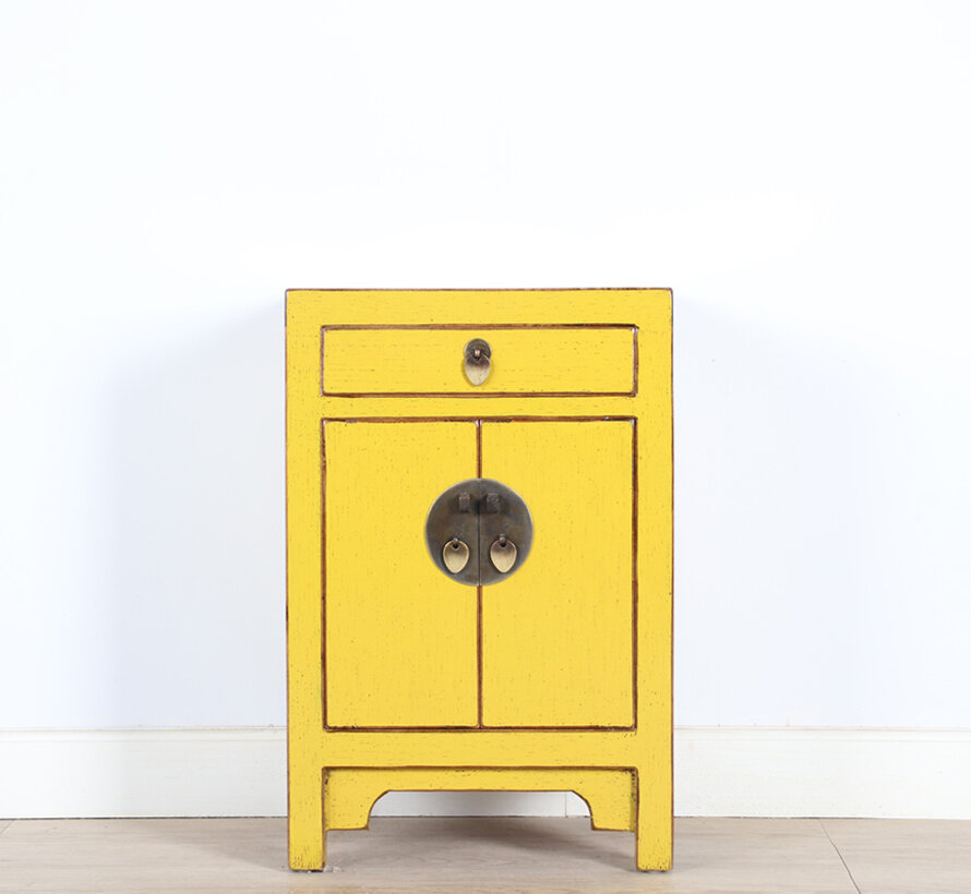 Chinese chest of drawers  bedside cabinet solid yellow