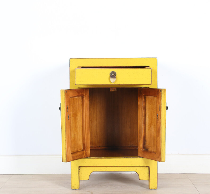 Chinese chest of drawers  bedside cabinet solid yellow