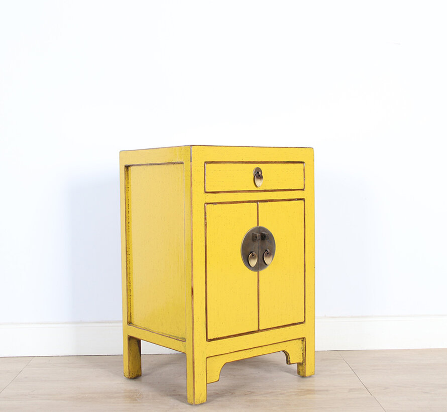 Chinese chest of drawers  bedside cabinet solid yellow