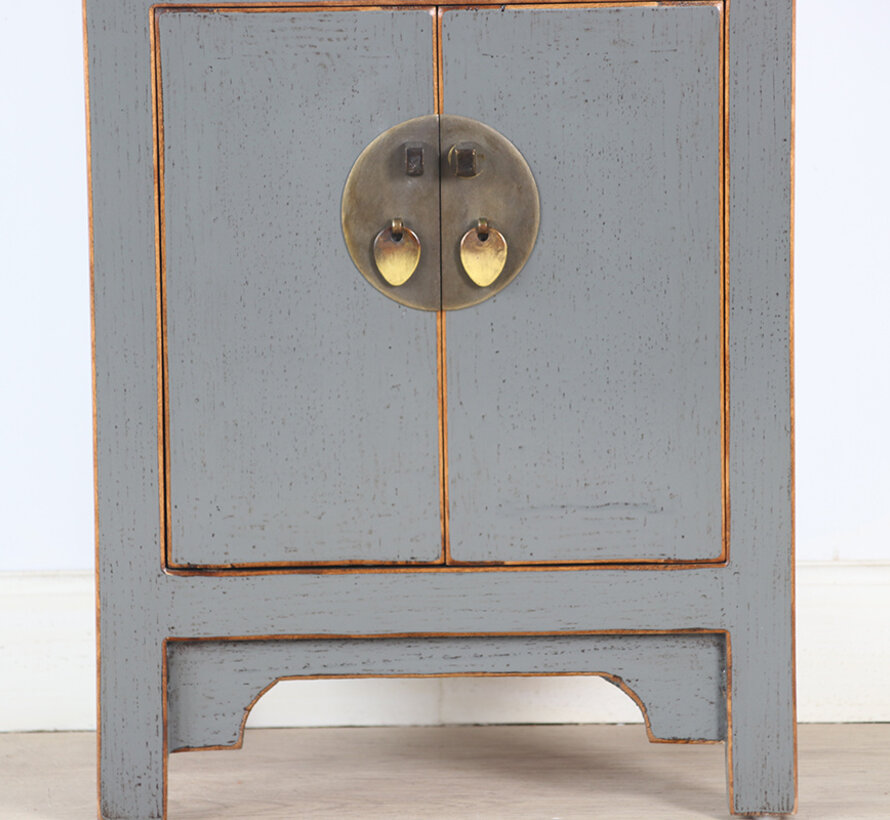 Chinese chest of drawers  bedside cabinet solid wood gray  RAL7005