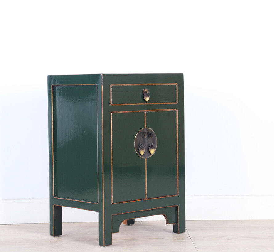 Chinese chest of drawers  bedside cabinet solid wood fir green