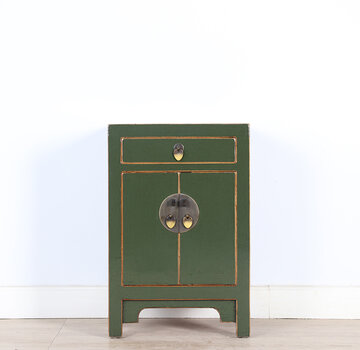 Yajutang Chinesische Kommode Nachtschrank olivgrün
