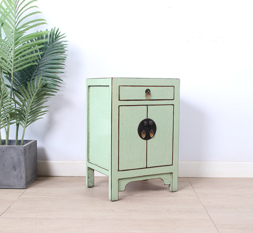 Chinese chest of drawers  bedside cabinet solid mint RAL6019