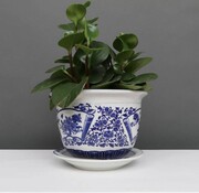 Yajutang Flowerpot blue-white with peony Ø 20cm