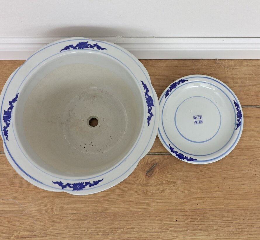 Porcelain Flower Pot Plum Orchid Maximum Outer Edge Ø23