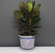 Yajutang Flowerpot Blue-White & red Flowers Ø40cm