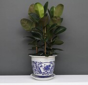 Yajutang Flowerpot blue-white with peony Ø 40cm
