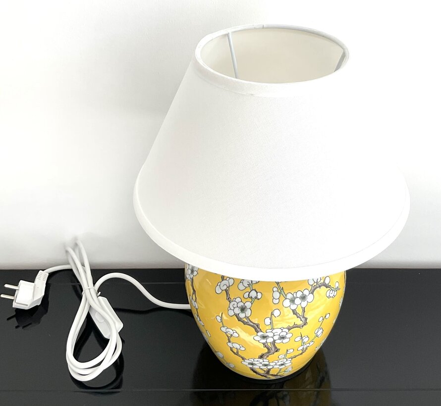 Chinese Vase Lamp with plum blossom yellow