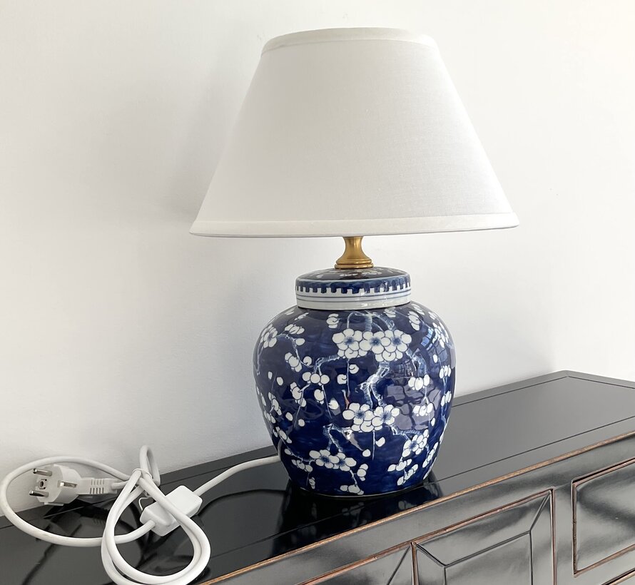 Chinese Vase Lamp with plum blossom blue