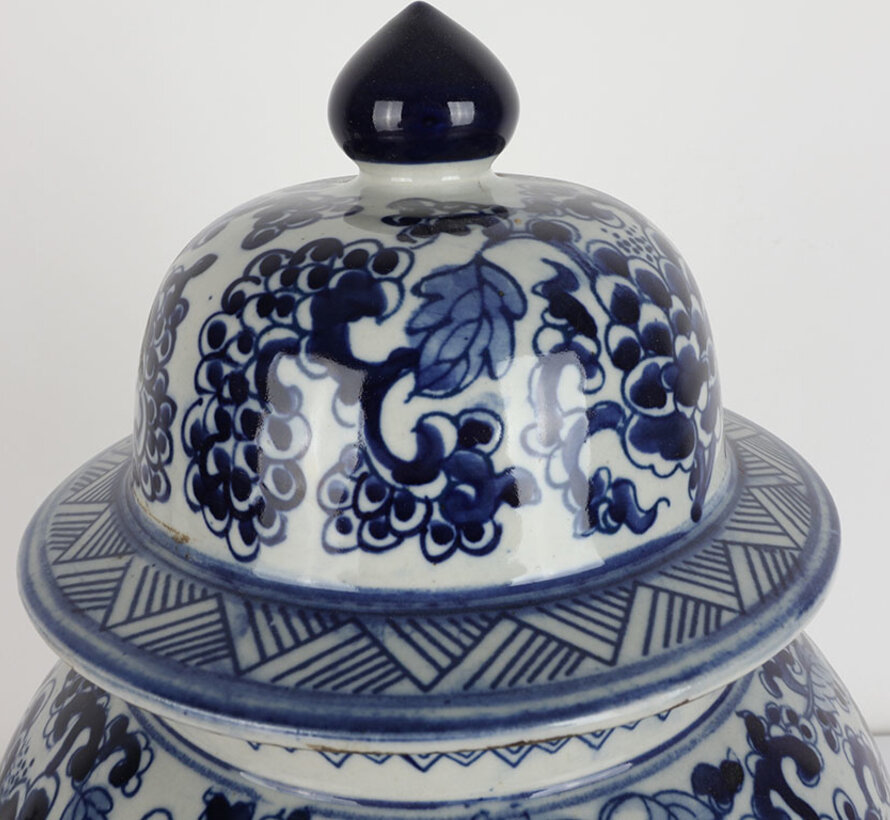 Chinese porcelain lidded vase 40 cm high Ø 20cm