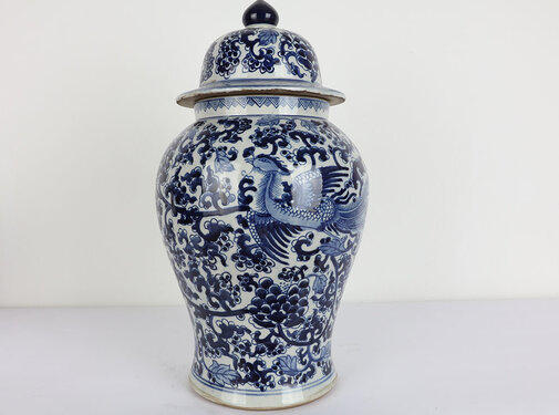 Yajutang Chinesische Porzellan Deckelvase Phönix