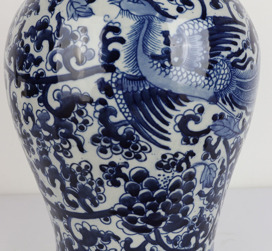 Chinese porcelain lidded vase 40 cm high Ø 20cm