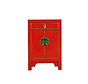 Chinese cabinet Chinese bedside cabinet solid wood China red