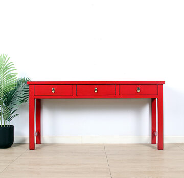 Yajutang konsolentisch schwarz & Naturholz Kanten