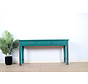 console table black with natural wood edging 3 drawers