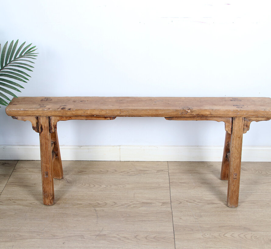 Antique wooden bench seat solid wood