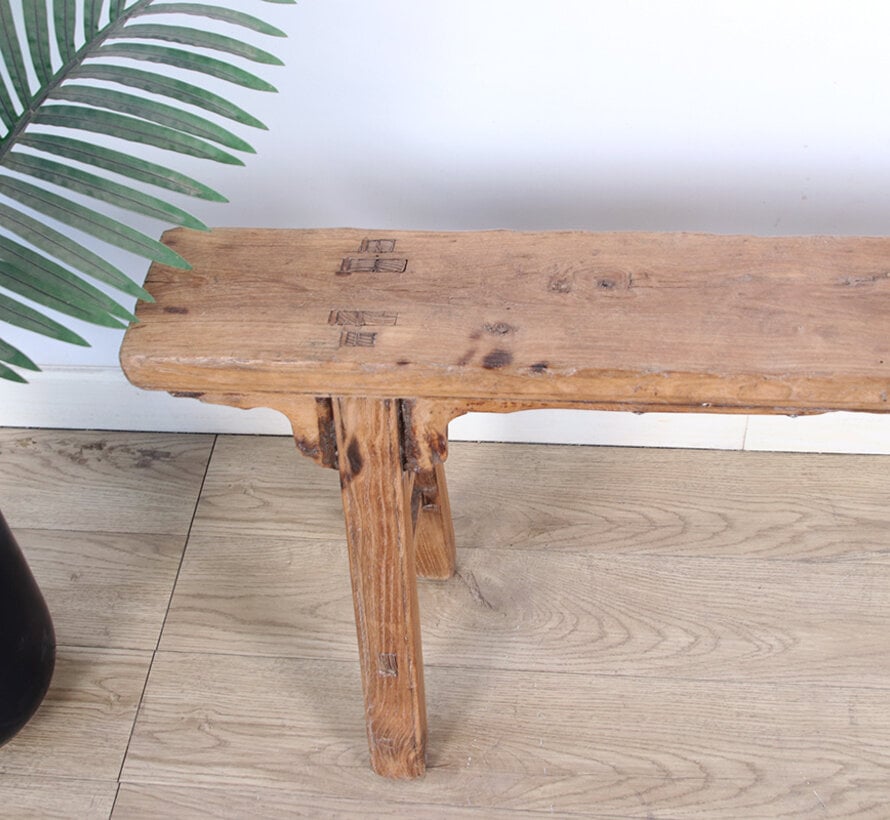 Antique wooden bench seat solid wood