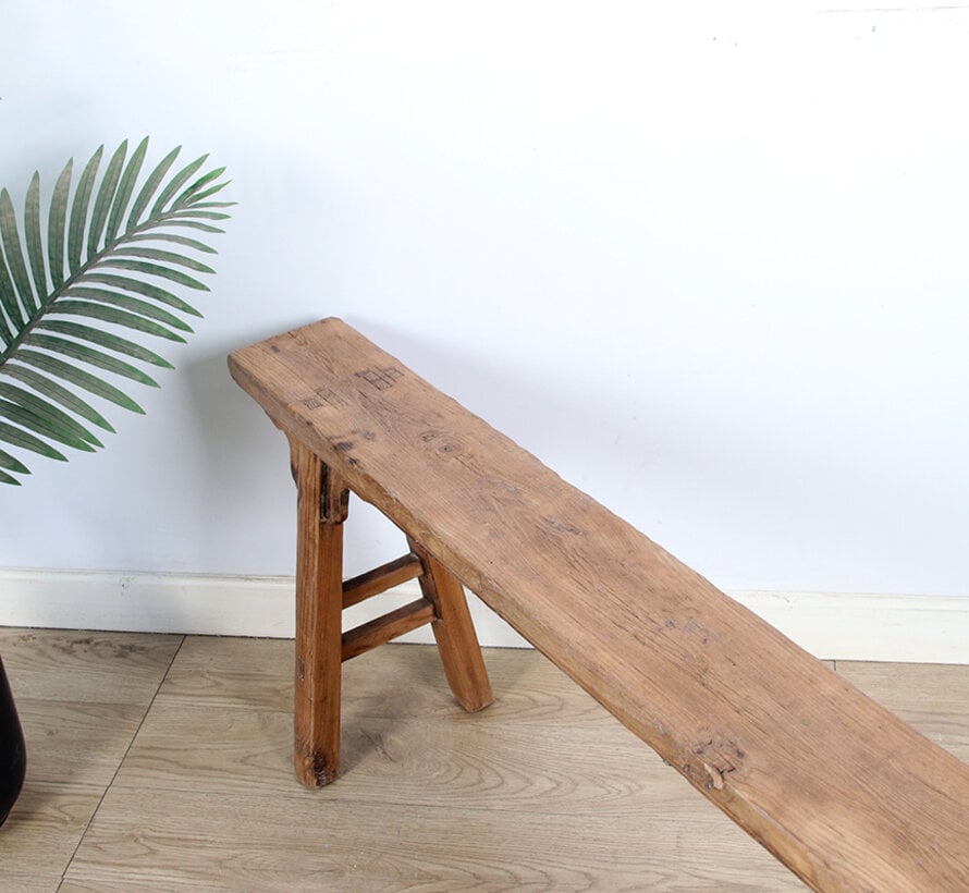 Antique wooden bench seat solid wood