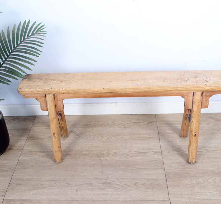 Antique wooden bench seat solid wood