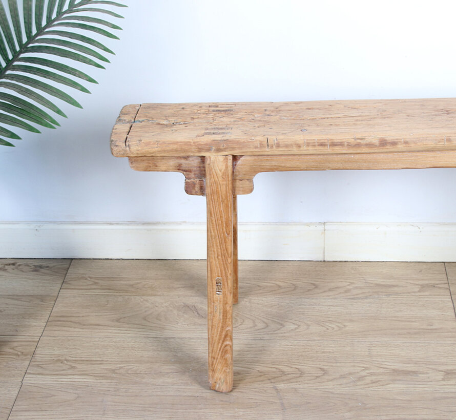 Antique wooden bench seat solid wood