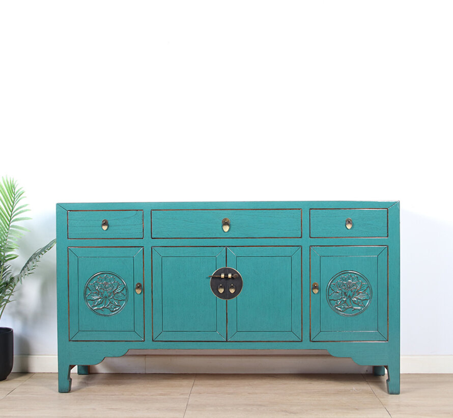 Sideboard with lotus flowers symbol of purity enlightenment