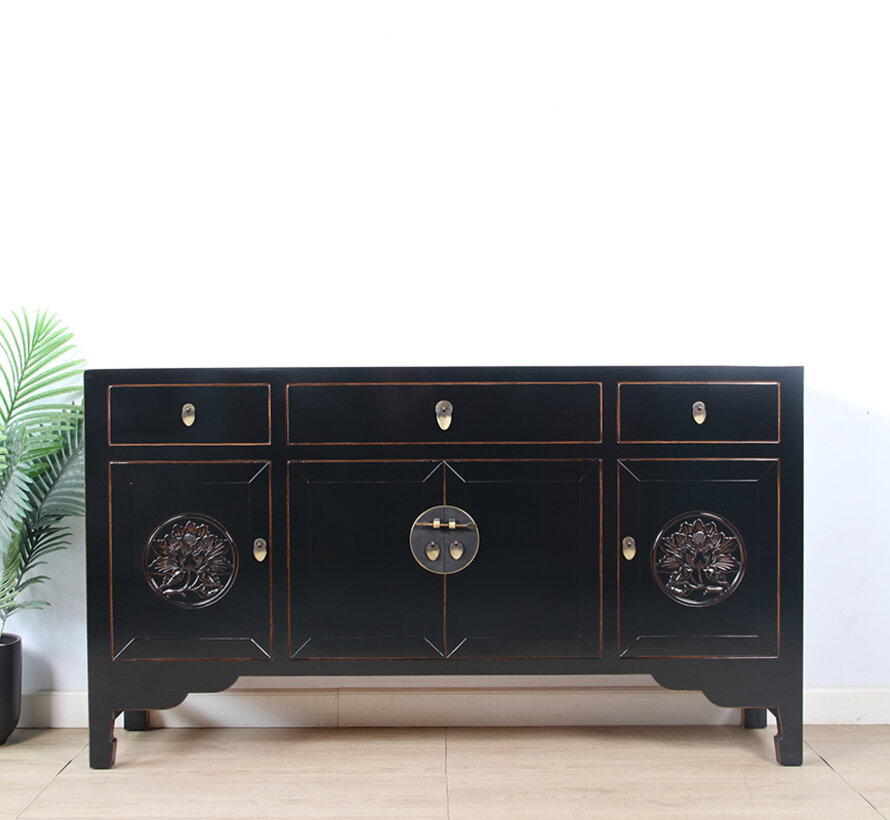 Sideboard with lotus flowers symbol of purity enlightenment