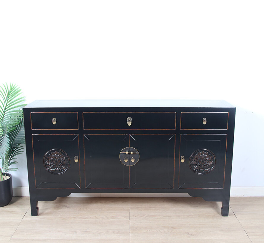 Sideboard with lotus flowers symbol of purity enlightenment
