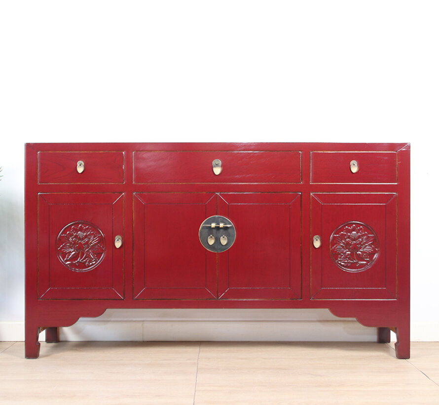 Sideboard with lotus flowers symbol of purity enlightenment