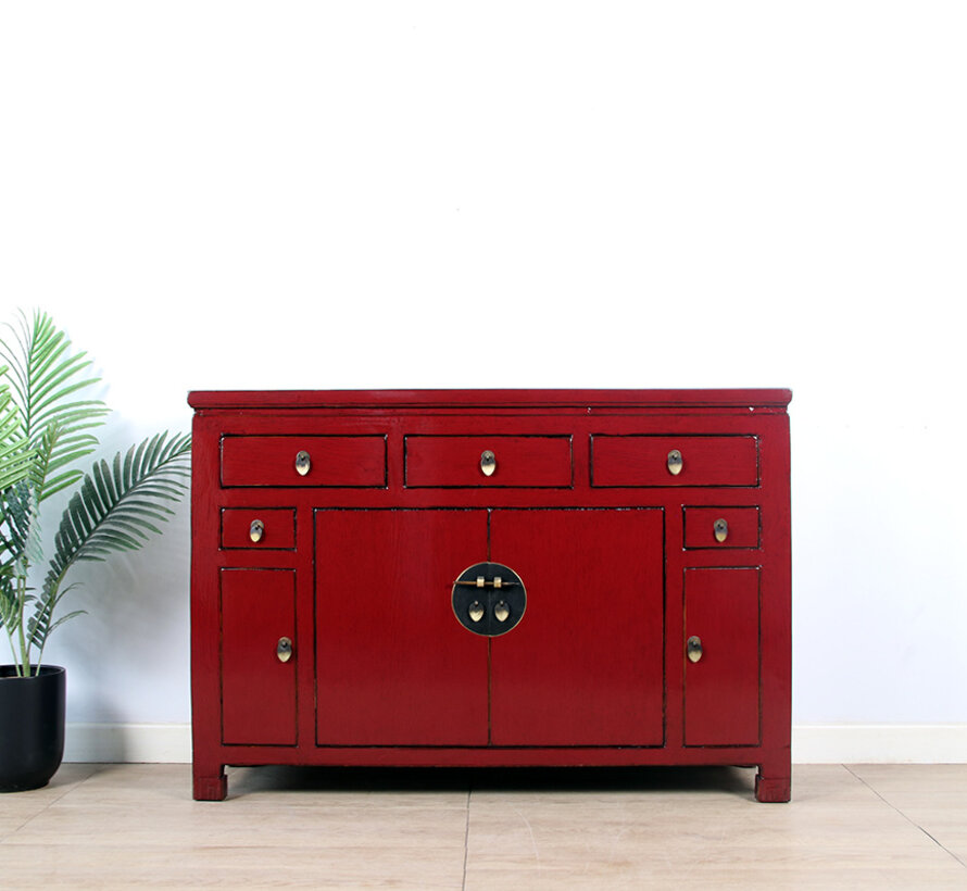 Antik chinesisches Sideboard purpurrot