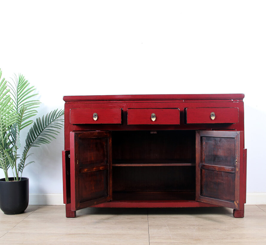 Antik chinesisches Sideboard purpurrot