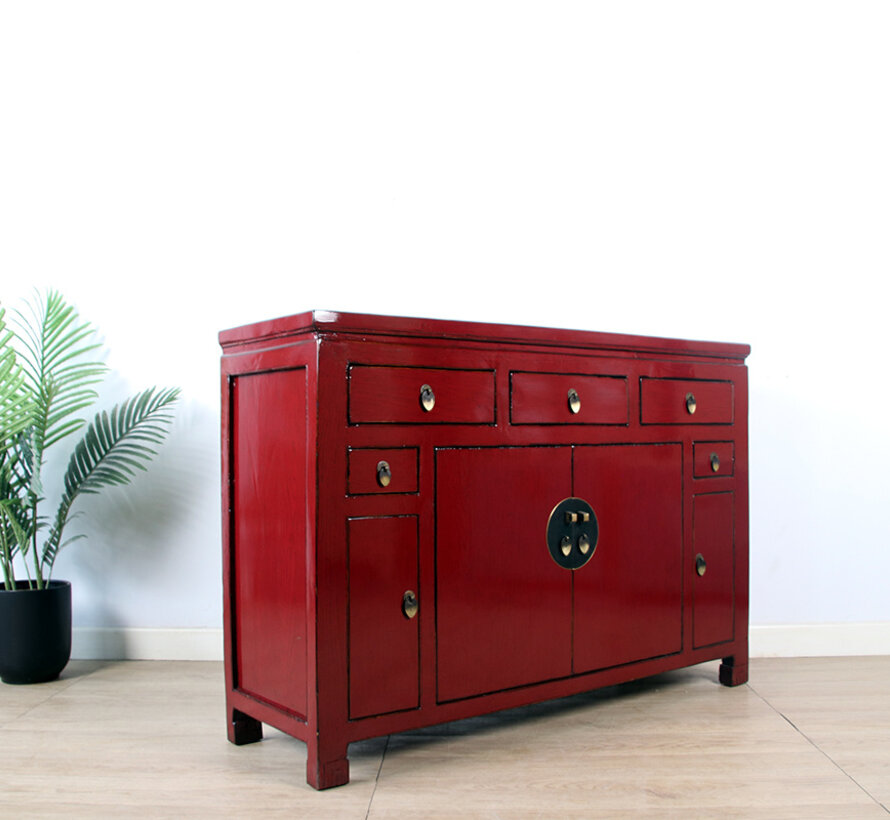 Antik chinesisches Sideboard purpurrot