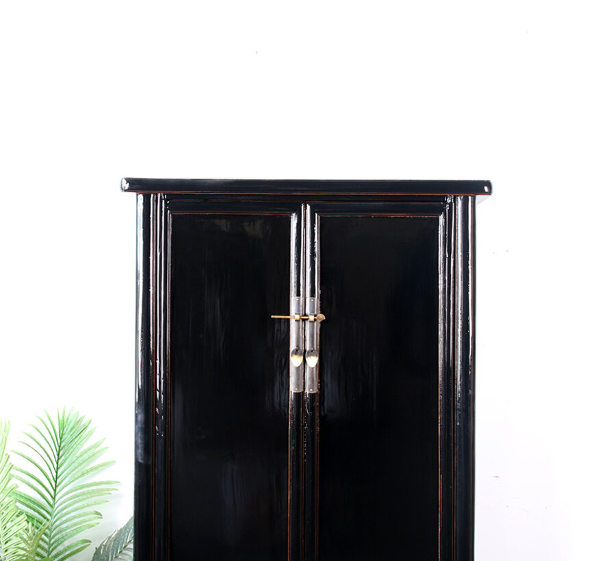 Antique Chinese Black Solid Wood Cabinet | Yajutang