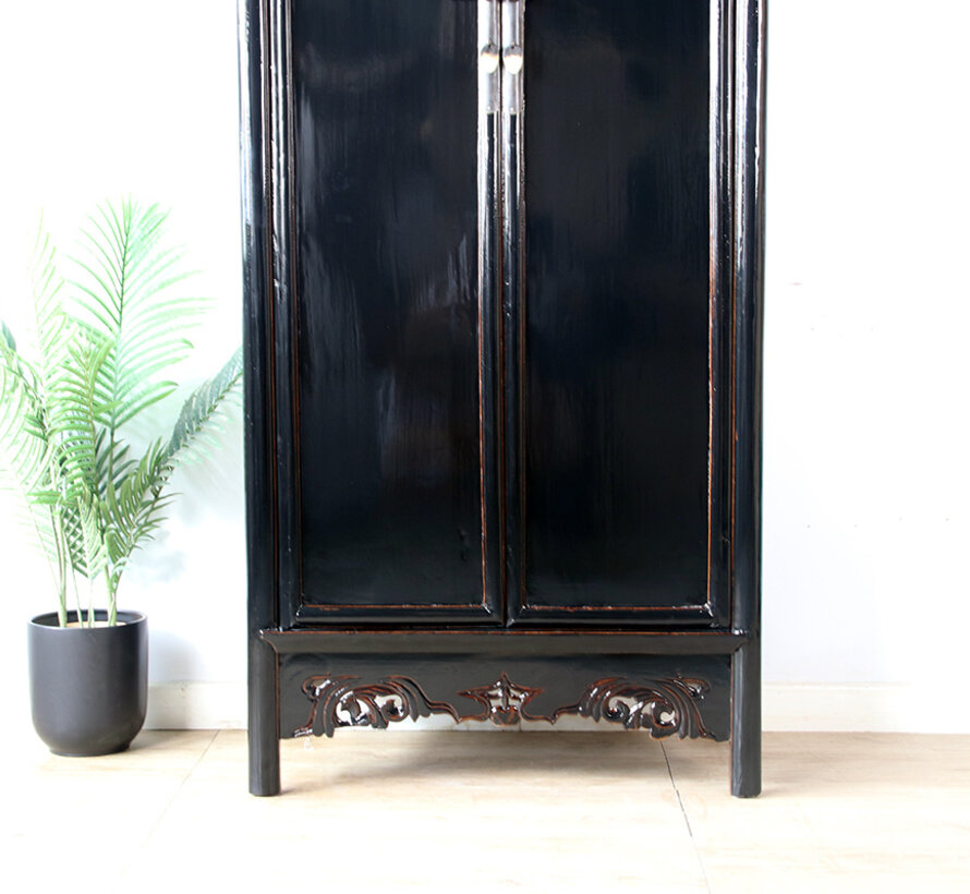 Antique Chinese Black Solid Wood Cabinet | Yajutang