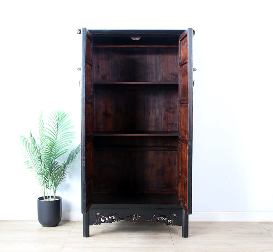 Antique Chinese Black Solid Wood Cabinet | Yajutang