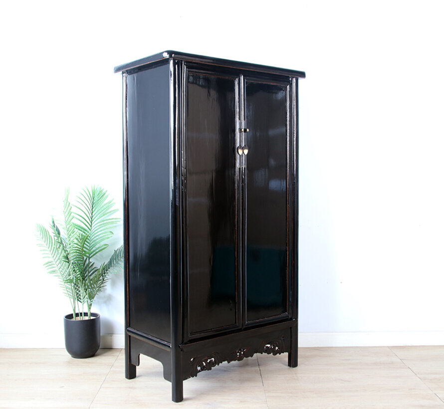 Antique Chinese Black Solid Wood Cabinet | Yajutang