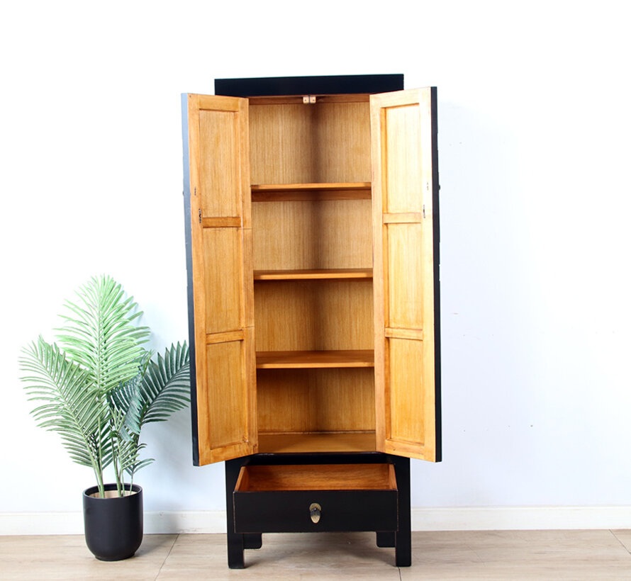 Chinesischer Schrank Hochzeitsschrank Massivholz schwarz
