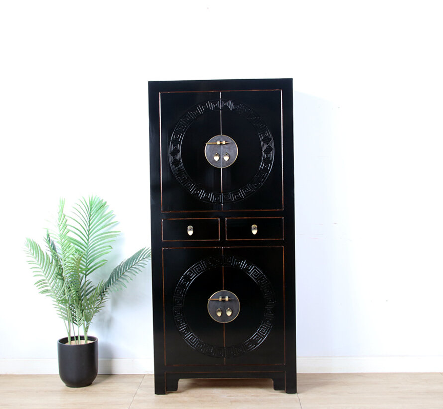 Chinesischer Schrank Hochzeitsschrank Massivholz schwarz