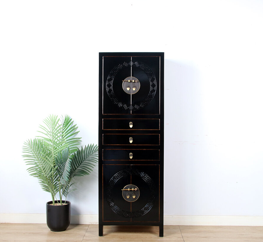 Chinese wedding cabinet solid wood black