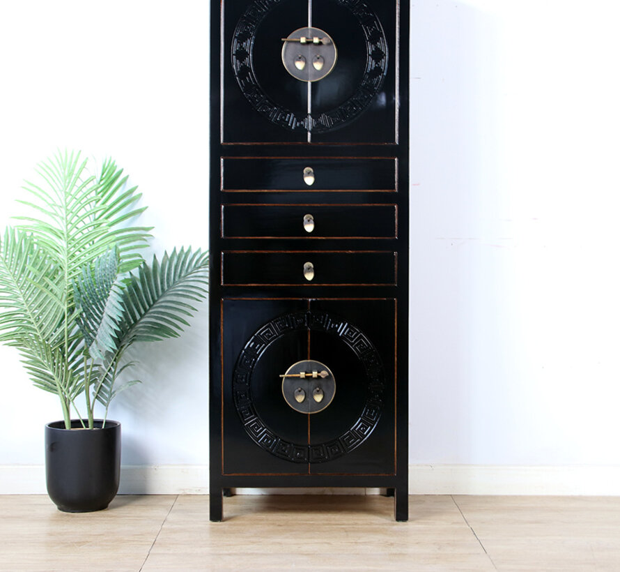 Chinesischer Schrank Hochzeitsschrank Massivholz schwarz