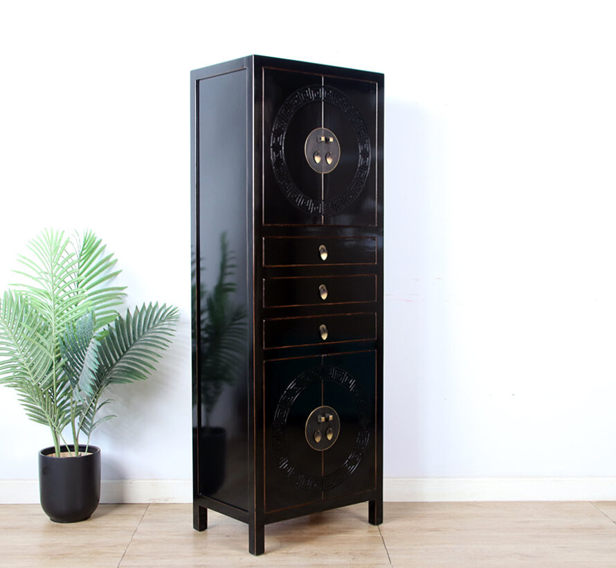 Chinesischer Schrank Hochzeitsschrank Massivholz schwarz