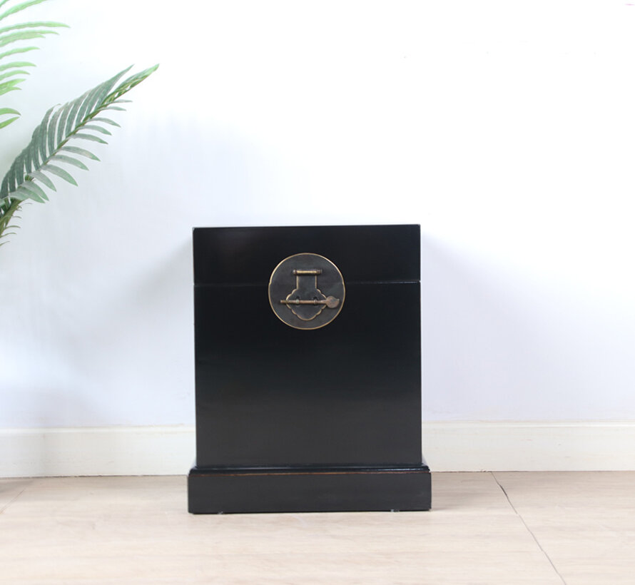 Chinese Chest Black Solid Wood Brass Fitting | Yajutang