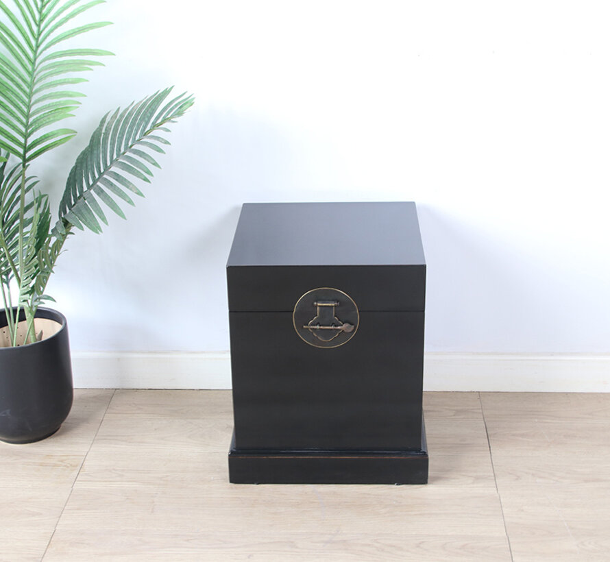 Chinese Chest Black Solid Wood Brass Fitting | Yajutang