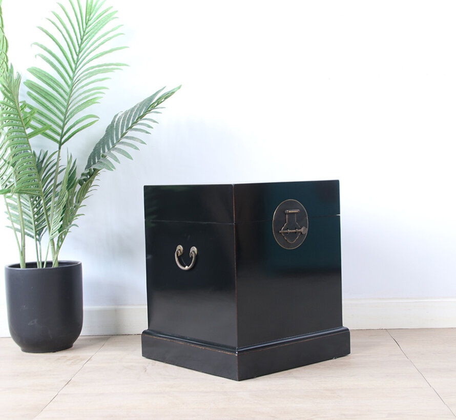 Chinese Chest Black Solid Wood Brass Fitting | Yajutang