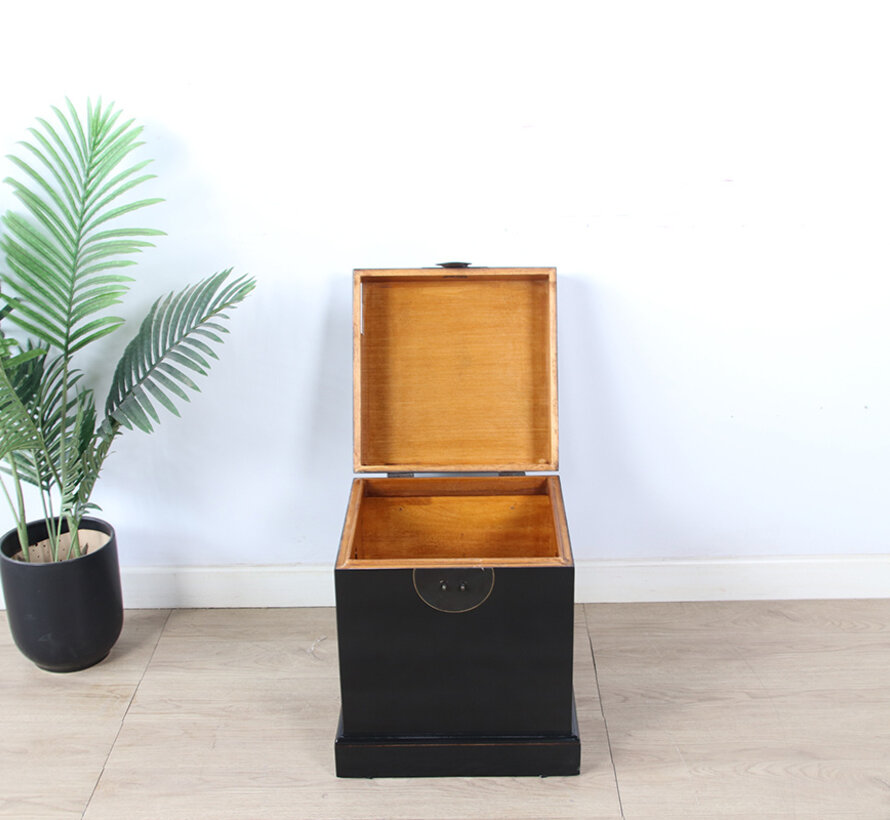 Chinese Chest Black Solid Wood Brass Fitting | Yajutang