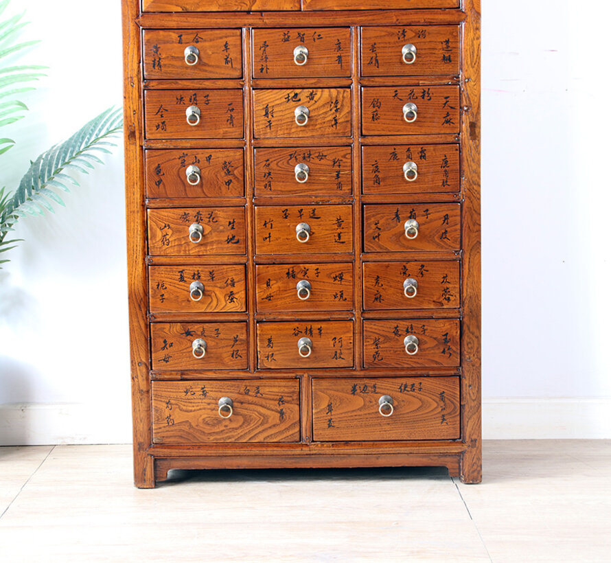 antique apothecary cabinet with 20 drawers and Double doors