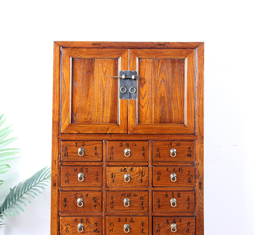 antique apothecary cabinet with 20 drawers and Double doors
