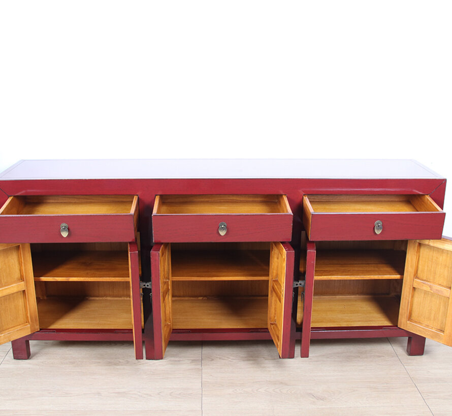 Chinese dresser sideboard 6 doors 3 drawers purple RAL3004