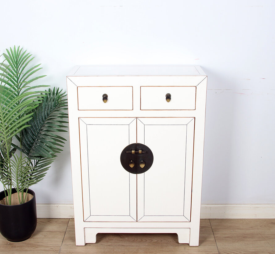 Chinese Chest of Drawers Wedding Cabinet Oriental/Asian cream white