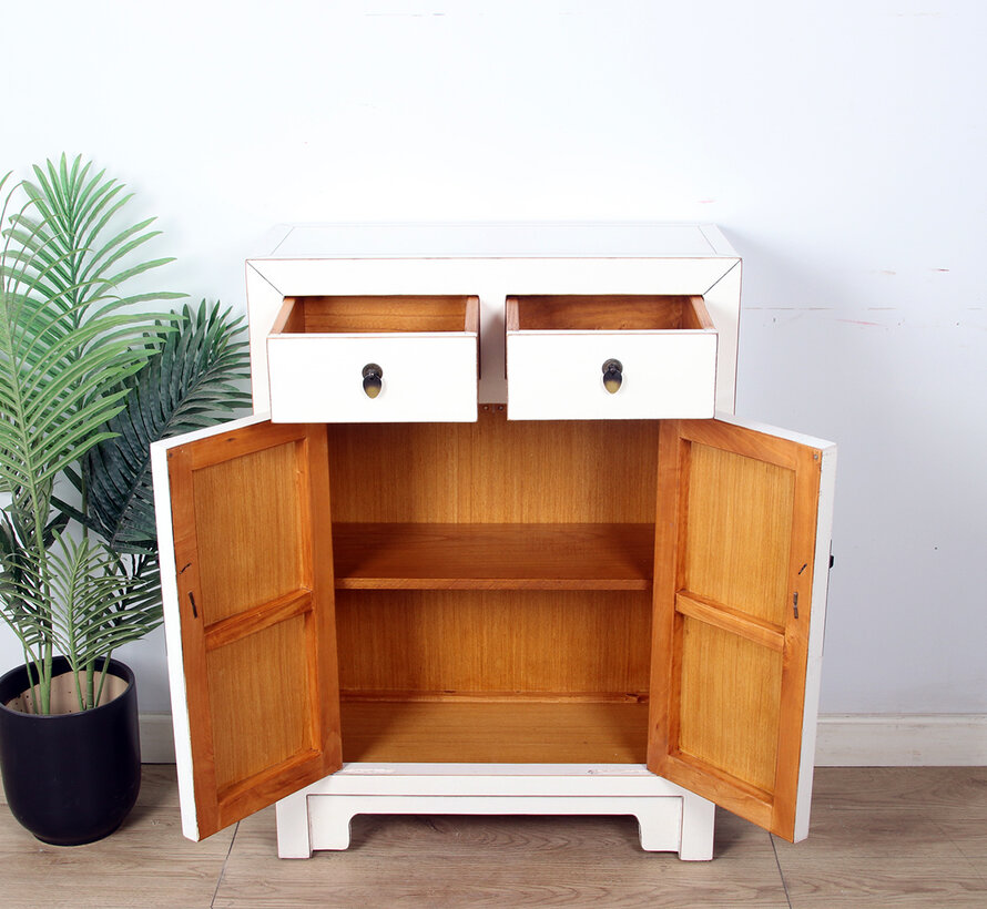 Chinese Chest of Drawers Wedding Cabinet Oriental/Asian cream white